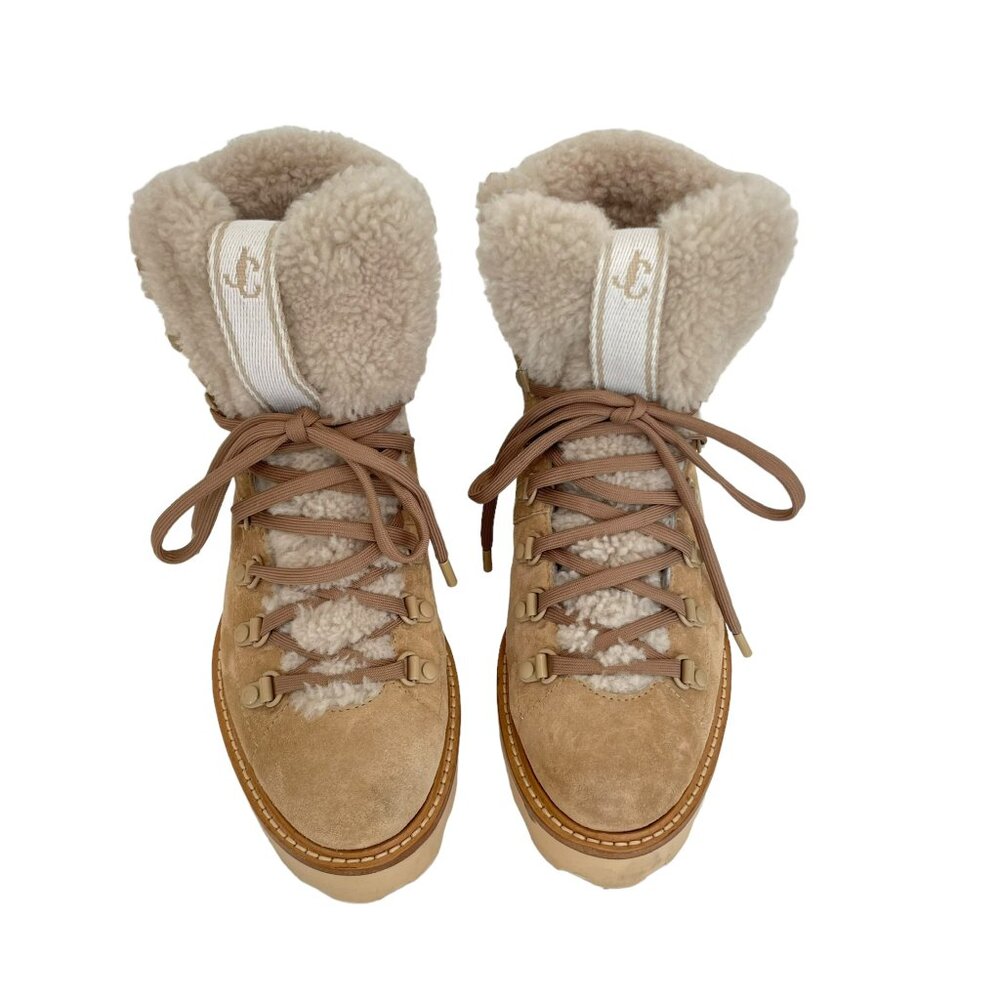 Jimmy Choo Suede & Shearling Boots - Picture 4 of 7